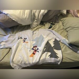 Disney Blue and Gray Women's Sweater - Crew Neck